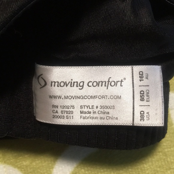 38D Moving Comfort sports bra Black - Picture 4 of 4